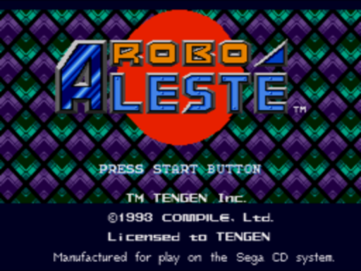 Robo Aleste title screen for Sega CD